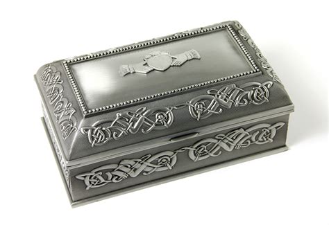 metal box with claddagh ring design|Jewelry Box with Irish Claddagh Design .